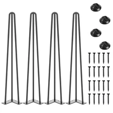 28 Inch Hairpin Table Legs, 3 Steel Rods 1/2 Inch Pipe Diameter, 800lbs Load ...