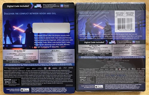 STAR WARS V THE EMPIRE STRIKES BACK 4K ULTRA HD BLU RAY WITH RARE OOP SLIPCOVER - Picture 2 of 2