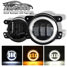 Pair 4-Inch LED Fog Lights Driving Lamp Super Bright Front Bumper Fog Lamps IP67