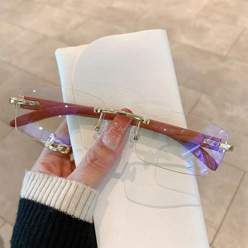 Trendy Punk Sunglasses Rimless Rectangle Sun Glasses for Men Women Fashion UV400 - Picture 29 of 41