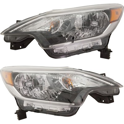 Headlight Set For 2017-2019 Nissan Versa Note Driver and Passenger Side Halogen