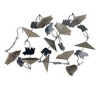Rustic Black Bear & Umbrella Rain Chain - 75" Long Distressed Copper Finish