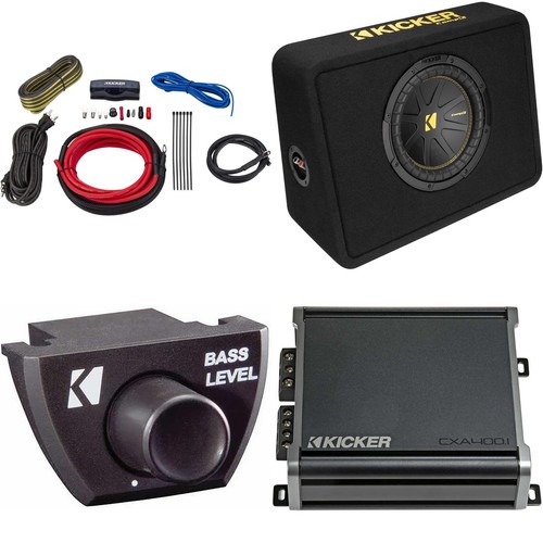 Kicker 10 Inch Comp Truck Bass Package 50TCWC102 with 46CXA4001, Bass Knob an...