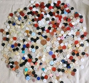  Small Diminutive Mixed Sewing Buttons assorted colors Vtg. To Modern  6oz