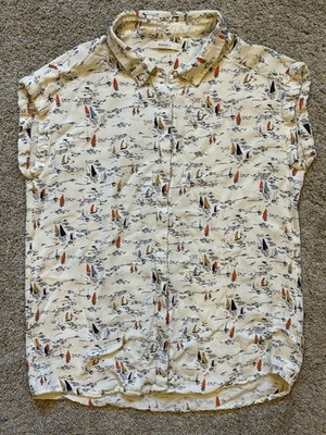 Sessùn Homily ''Tohono'' Button Down Sleeveless Nautical Sailing Viscose Shirt ASO