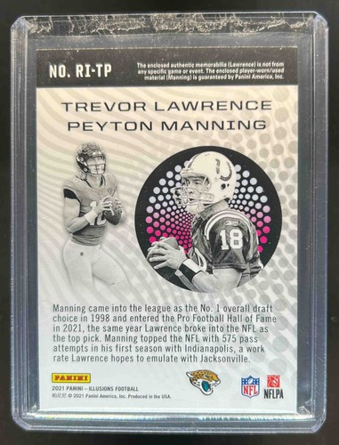 2021 Panini Illusions Trevor Lawrence Peyton Manning Rookie Idols Jersey #RI-TP - Picture 2 of 2