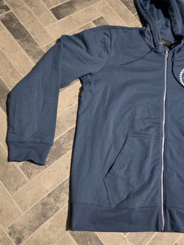 New Indigo Harley-Davidson Motors Men's Club Crew Zip-Up Fleece Hoodie Size XL - Picture 3 of 9