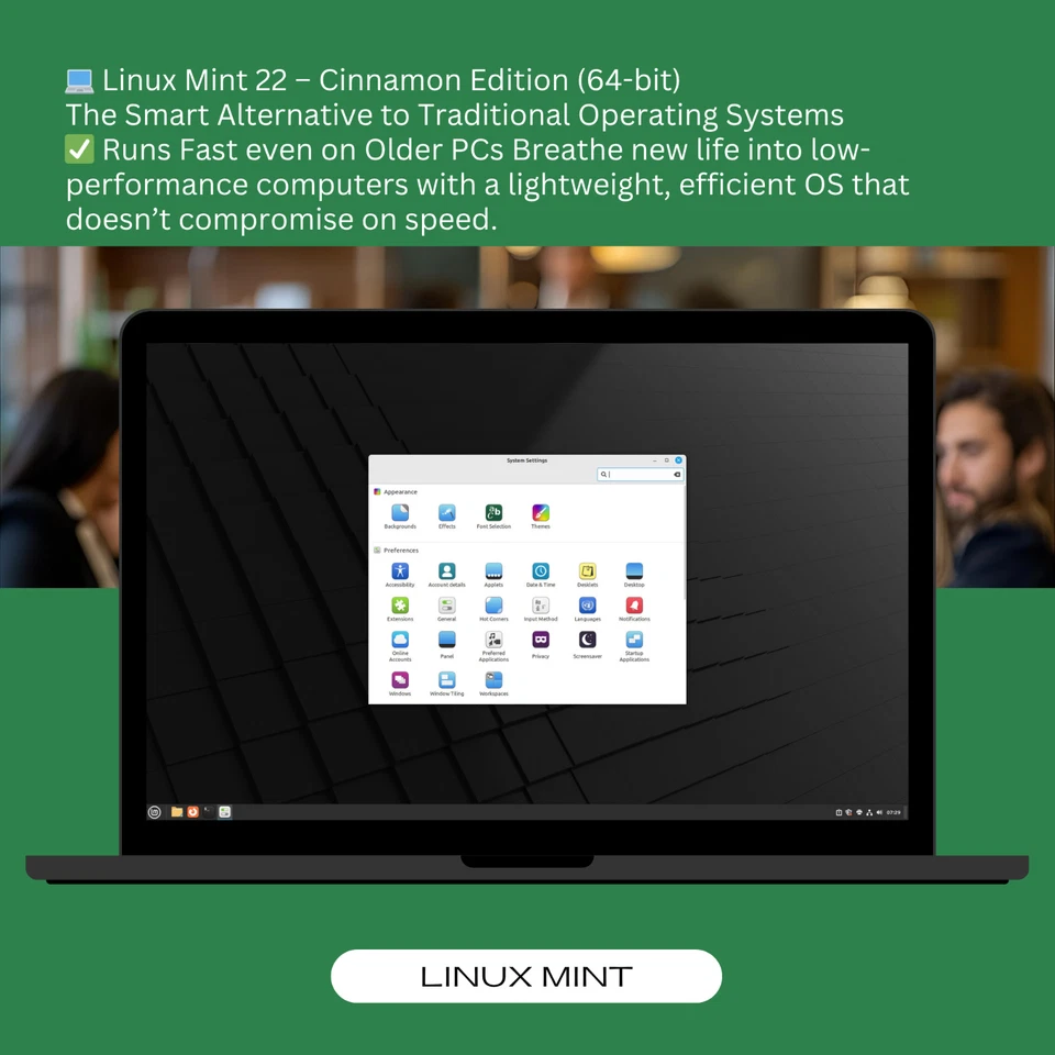 Windows Alternative OS LINUX MINT 22 Cinnamon (64bit) BOOTABLE Physical Disc. - Image 2 of 4