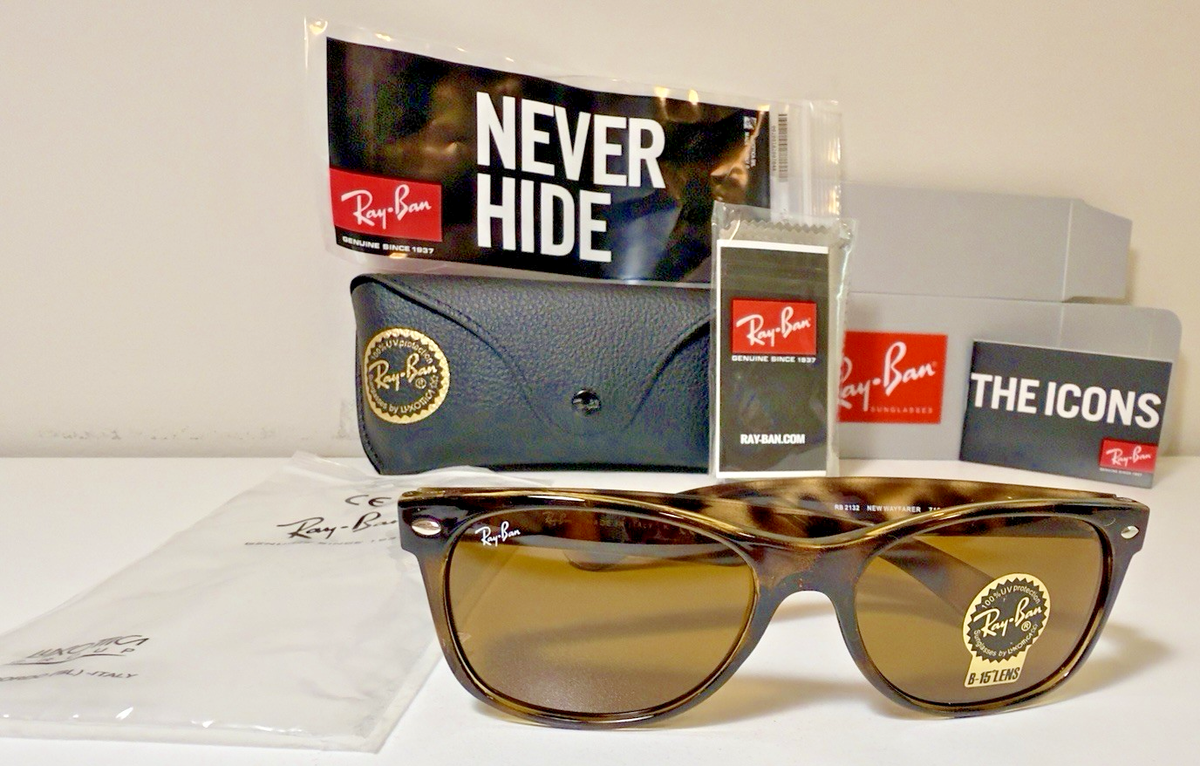 Brand new Tortoise Shell Ray Ban Sunglasses still in the case! Never worn Ray-Ban RB2140 Original Wayfarer Classic L (50 - 22) with  main image 2