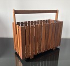 Vintage Mid Century Gladlyn Ware Magazine Rack Teak Home Storage
