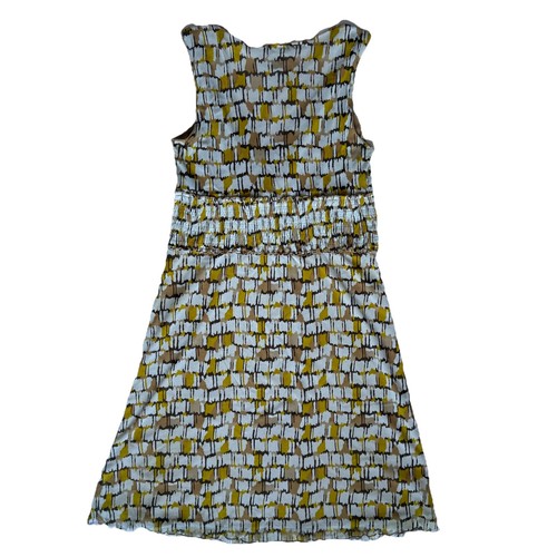 BCBG MAXAZRIA Dress XS A-Line Geometric Elastic Smocked V-Neck Flowy Party Knot - Picture 15 of 23