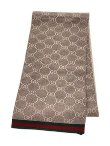 Foulard GUCCI motif GG laine crème total femme ligne sherry occasion