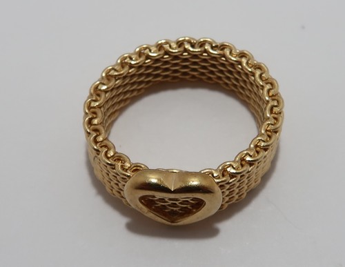 Tiffany & Co 18k Gelbgold Somer Mesh Herz Ring, Größe 5 - 7g - Bild 5 von 8