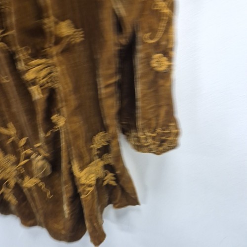 Johnny Was Embroidered Floral Soft Brown Velvet Silk Boho Blouse Top Size Small - Picture 5 of 8