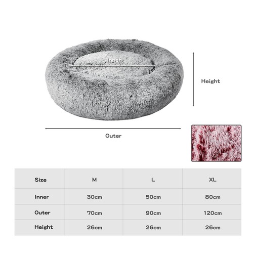 Pawz Pet Bed Memory Foam Dog Donut Calming Nest Fluffy Plush Kennel Soft Warm - Picture 2 of 81