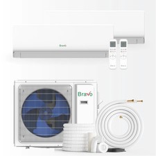 Bravo 2-Zone Mini Split AC & Heat Pump 18000 BTU Wall Mount 9K+12K