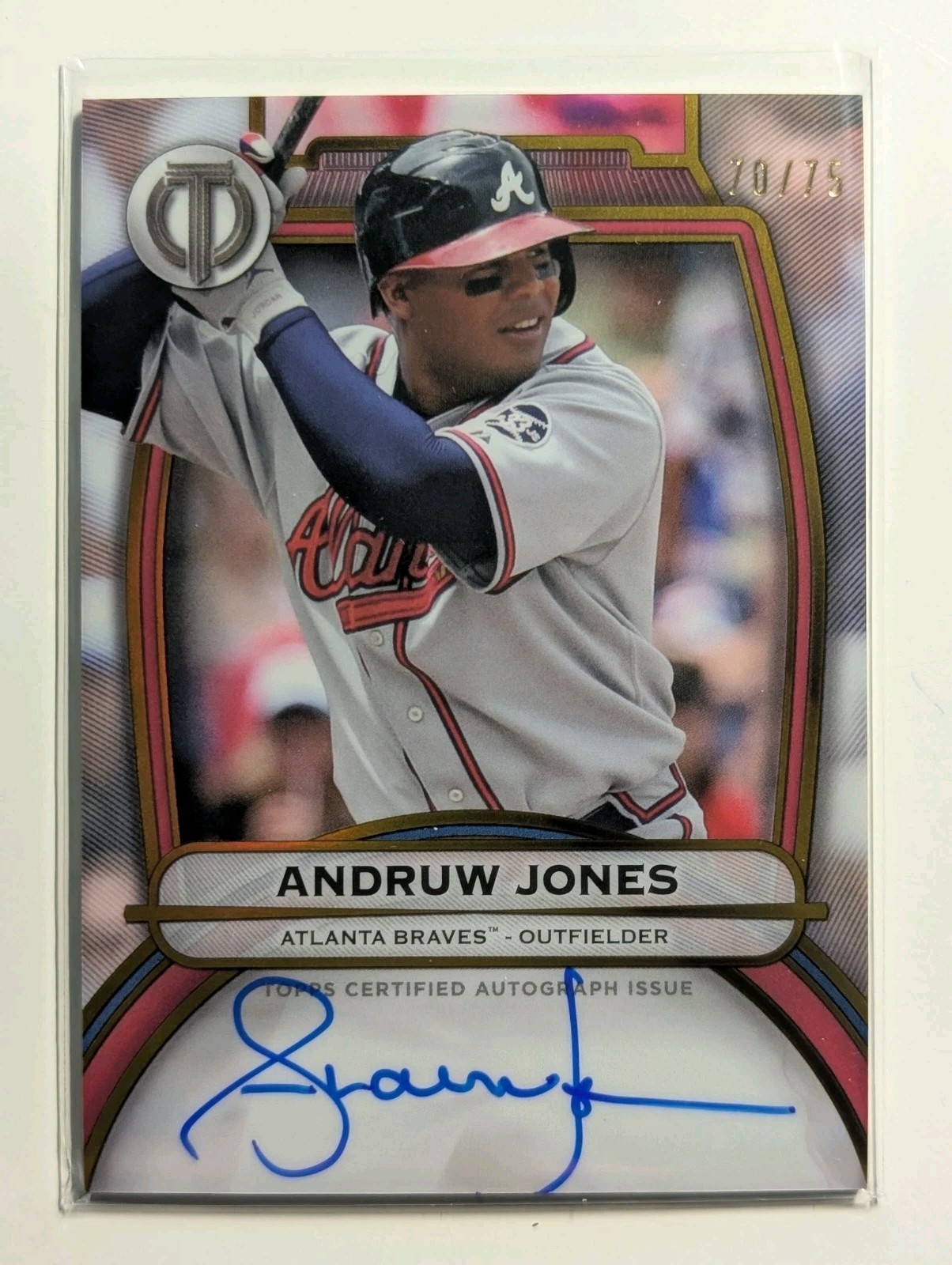 Andruw Jones 2025 Topps Tribute Yellow Auto /75 Atlanta Braves Autograph
