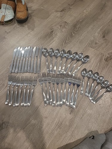 Cambridge Stainless China Silverware Flatware Set 41 Pieces Forks Knives Spoons  - Picture 1 of 5