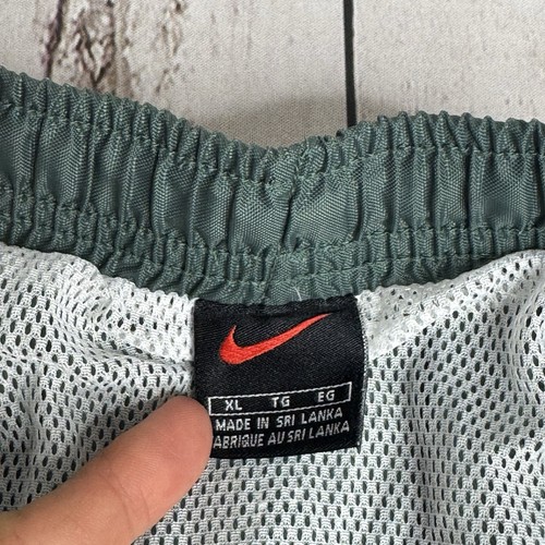 Bañador Nike vintage de la década de 2000 Y2K bordado forrado Swoosh para hombre XL verde - Imagen 6 de 12