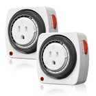 Outlet Timer Indoor 24-Hour Heavy Duty Mechanical Light Timer with 15-Minute ...