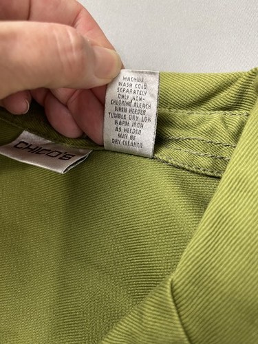 Chicos Womens Jacket Blazer 3 Sz XL Olive Green Fairy Twee Utility Casual - Picture 4 of 12