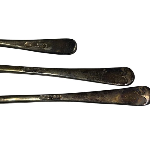 Vintage italienisches versilbertes Servierbesteck 3er Set Gabel Löffel 9 Zoll Made in Italy - Bild 4 von 9