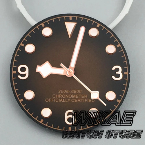 29Mm Gradient Dial Vintage Black Brown with Rose Gold Snowflake NH35 36 ETA2824  - Picture 5 of 27
