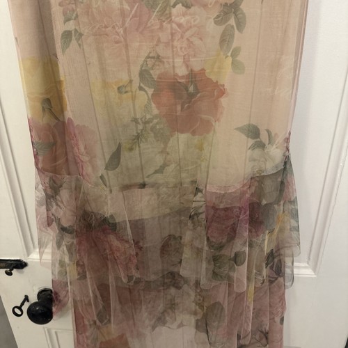 Beautiful Dreamy Floaty CAOS Maxi Skirt Netted Floral Size 10 Pristine - Picture 6 of 8