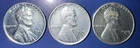 1943 P, D & S Lincoln Cents, Steel, 3 Coin Set