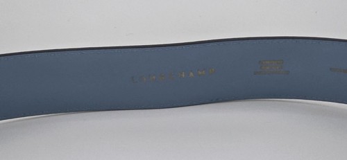 Cinturón Longchamp Azul/Plateado Hebilla Hecho en Francia M/L En Excelente Estado  - Imagen 4 de 6