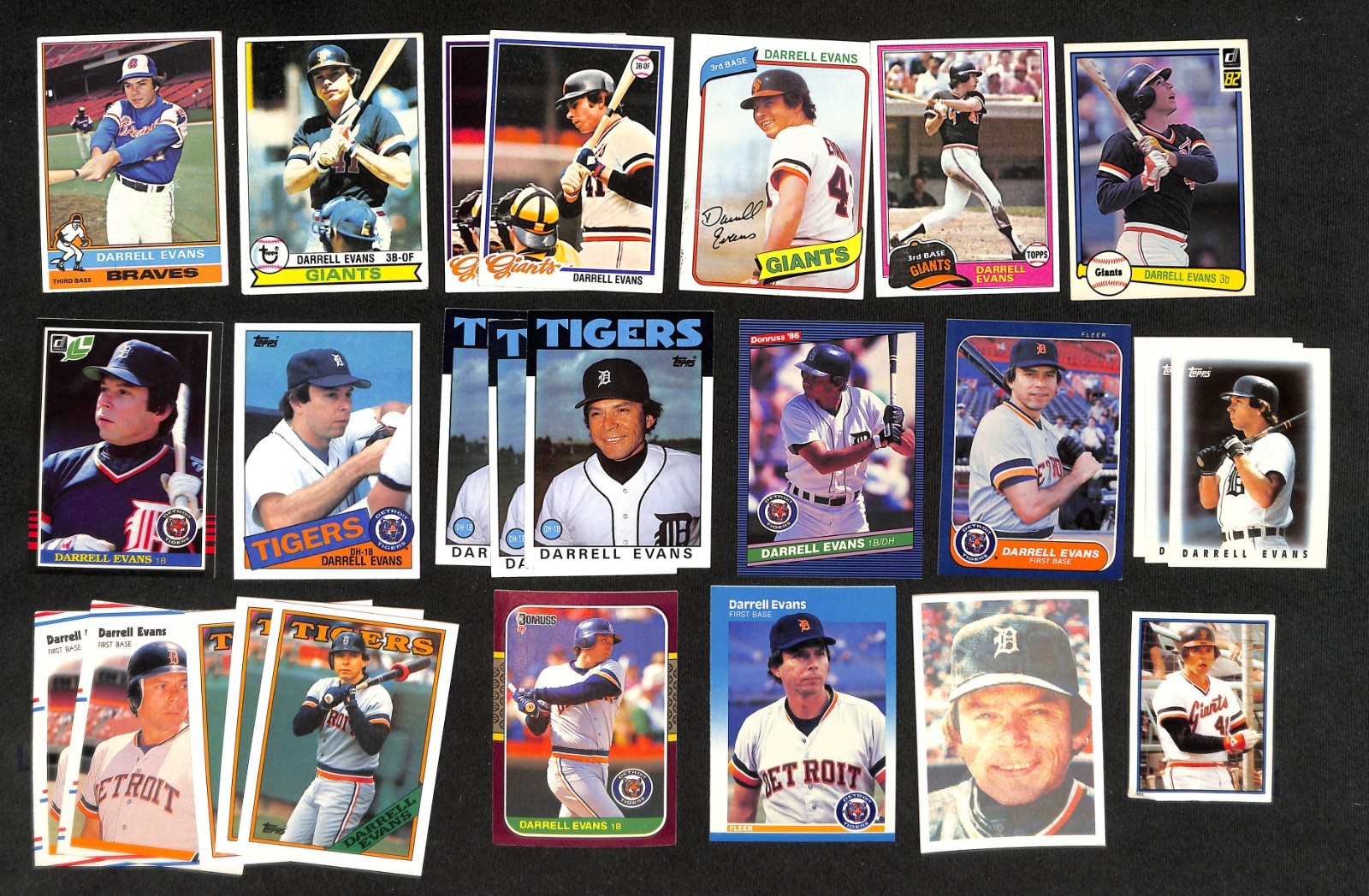 Darrell Evans 60 Card Lot 1972-1989 Detroit Tigers Topps Fleer Donruss Mini
