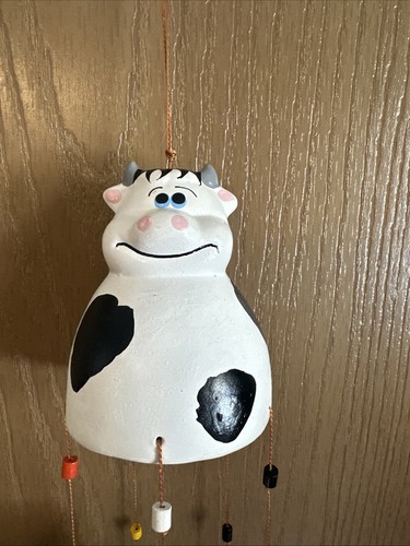 Ceramic Barnyard Wind Chime Happy Silly Cow's, - Picture 4 of 5