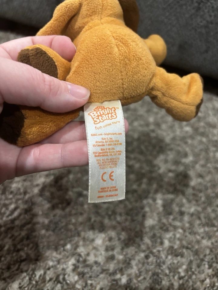 Bright Starts Acogedor Coo Marrón Cachorro Perro Chupete Soporte Peluche Lovey Foto 4 de 4