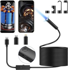 Industrial Endoscope Camera 1920P HD, 16.4ft Borescope Snake with 6 LED black 