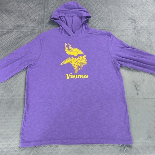 Minnesota Vikings Shirt Hood Long Sleeve Purple Men Medium - Picture 5 of 10