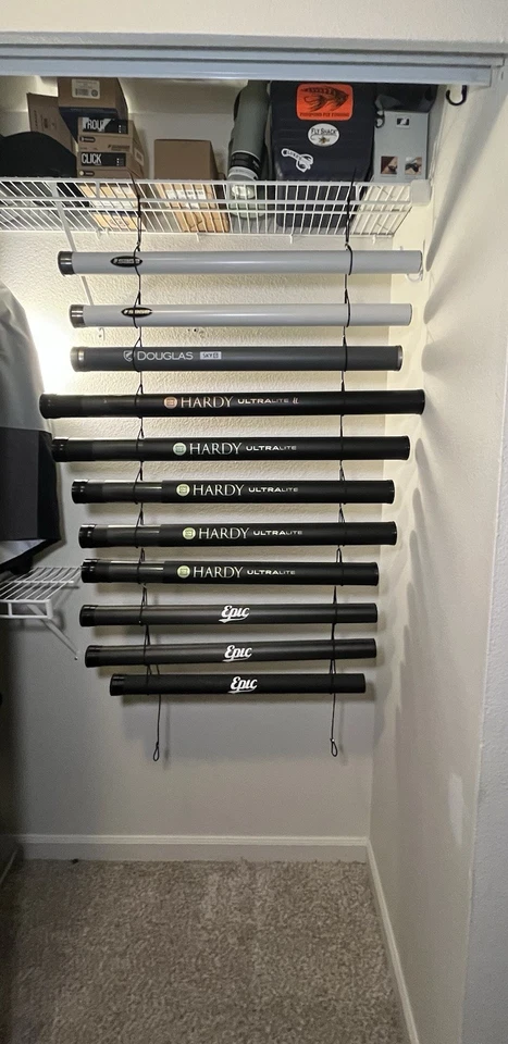 FLY ROD TUBE STORAGE RACK FOR WALL & CLOSET, PORTABLE, PACKABLE, ATTRACTIVE, NEW - Image 4 of 4