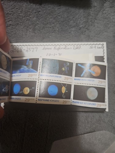 2568-2577 BK192 Esplorazione Spaziale Libretto Completo di 20 Francobolli 29¢ MNH - Foto 4 di 4