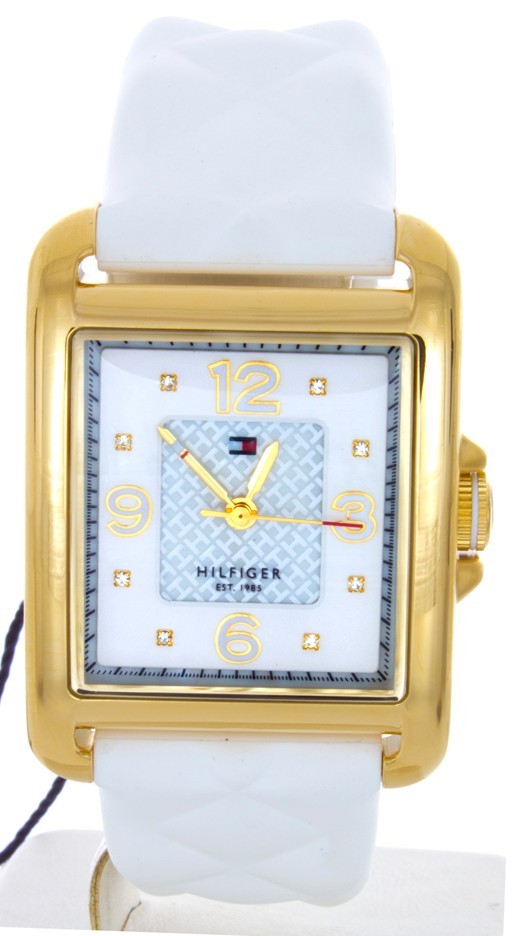 Часы Tommy Hilfiger, Женские, на белом стеганом силиконовом ремешке, 45 x 32 мм 1781246