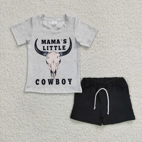 Sibling Boys Brother Clothing Summer Cowboy Western Shorts Set - Picture 2 of 13