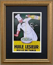 Vintage Mini Food & Drink Poster "Huile Lesieur by  Cappiello" New Custom Framed