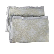 Hudson Park Zinnia Standard Pillow Shams Set of 2 Silver Gray Gold Cotton Silk