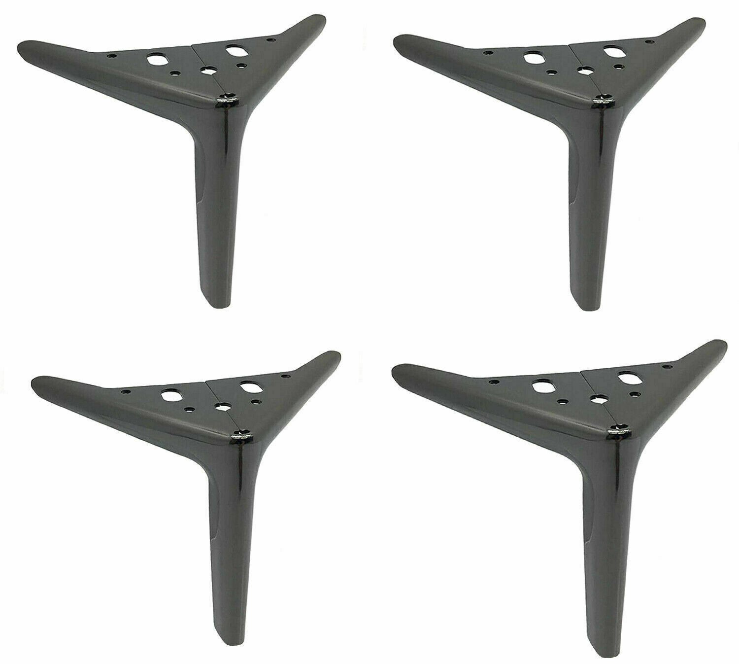 4X Metal Furniture Legs Modern Triangle Replacement Feet For Bed Sofa Cabinet - Picture 1 of 9