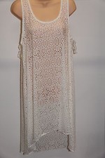 New Profile by Gottex Swimsuit Bikini Cover up Tunic Dress Sz M Ivory