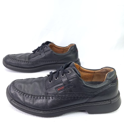 Ecco Black Leather Oxford Lace Up Light Weight Dress Shoes Size 45 US 11/11.5 - Picture 3 of 7