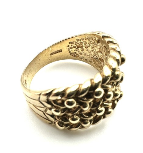 9ct Gold Keeper Ring Heavy Solid Gold 4 Row Keeper Ring Men’s Keeper Ring Gift - Picture 23 of 24