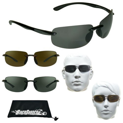 Occhiali da sole polarizzati bifocali lettori uomo donna golf ciclismo senza montatura leggeri - Foto 1 di 7