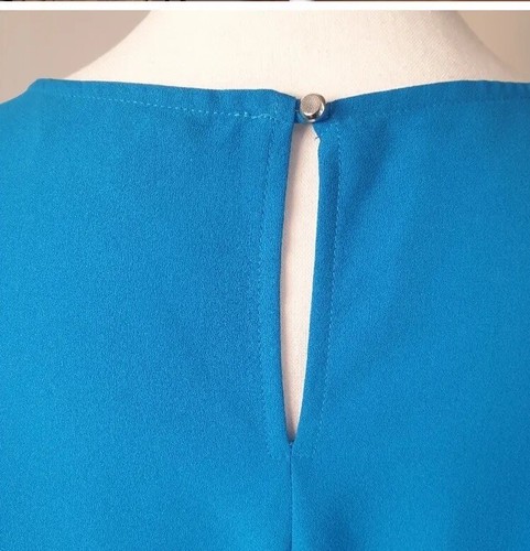 Dorothy Perkins Blue Dress with Sleeve Detail Sz 14 - Picture 5 of 8