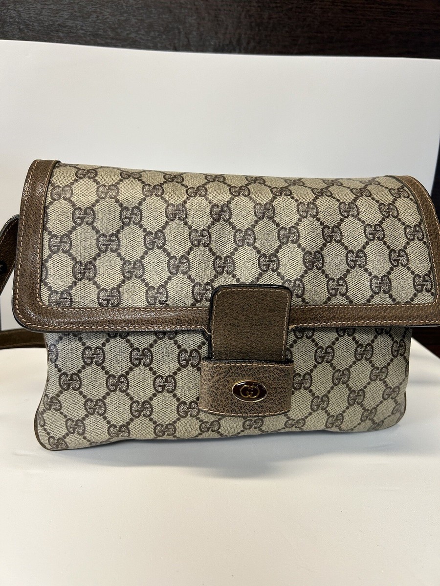 Vintage GUCCI GG Beige Supreme Crossbody PVC Bag Comes From Estate