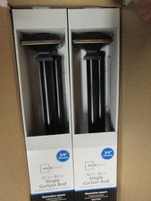 LOT OF 2 Mainstays 3/4" SQUARE Single Adjustable Curtain Rods 30-84" BLACK U20