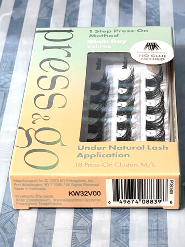 iEnvy Press & Go 18 Cluster Lashes M/L IP08 Glam Day Volume No Glue Needed *NIB* - Picture 12 of 16